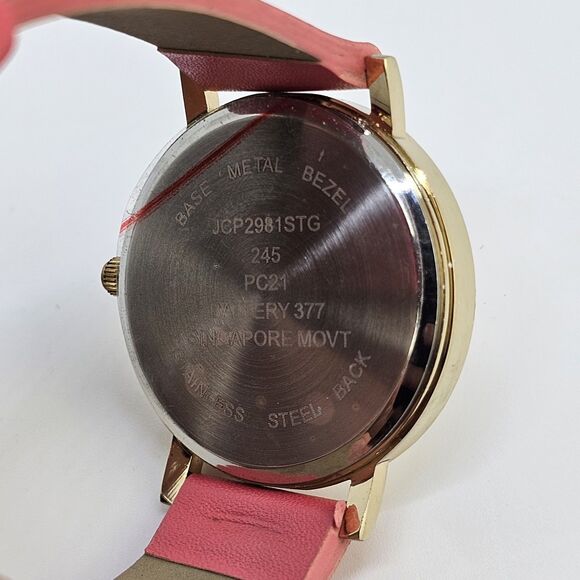 37MM Women's Watch Flamingo Dial Pink Faux Leather Bands New Battery - Picture 5 of 13